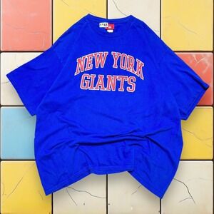 VTG‎ Y2K New York Giants NFL T-Shirt Mens XXL Blue Football Graphic Tee Spellout